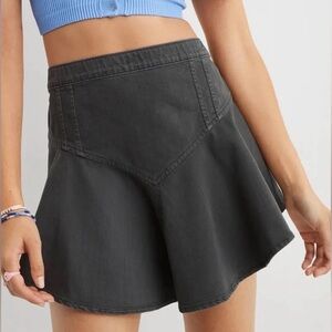 Aerie Gray Flowy Mini Skirt | Elastic Waist | Size Medium